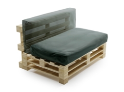 Almofada Amovível Para Paletes Conjunto Poliéster Bananair 120x60 Cm Cinzento Escuro