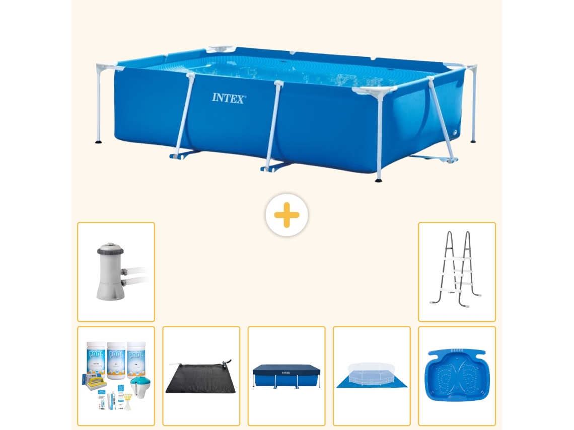 Intex Piscina Com Estrutura Retangular - 300x200x75 Cm - 8-peças S20048