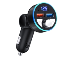 Transmissor Fm YIZHOOD Bluetooth 5.0 4.8A Carregador Rápido Carro Mp3 Handsfree Audio Preto