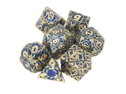 Primerox 7pcs Dados Metálicos Poliédricos Gravura Labirinto Sólidos Equilibrados para Jogos Rpg