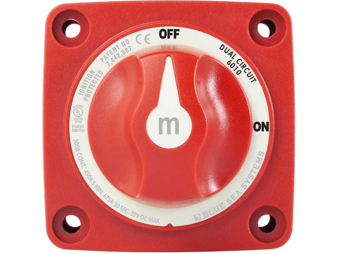 Interruptor BLUE SEA SYSTEMS Mini Battery Switch Dual Circuit Vermelho