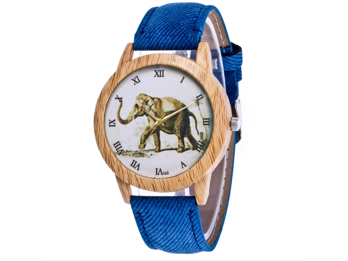 Relógio de Pulso Casual Unissex com Pulseira de Vaqueiro Quartzo Azul