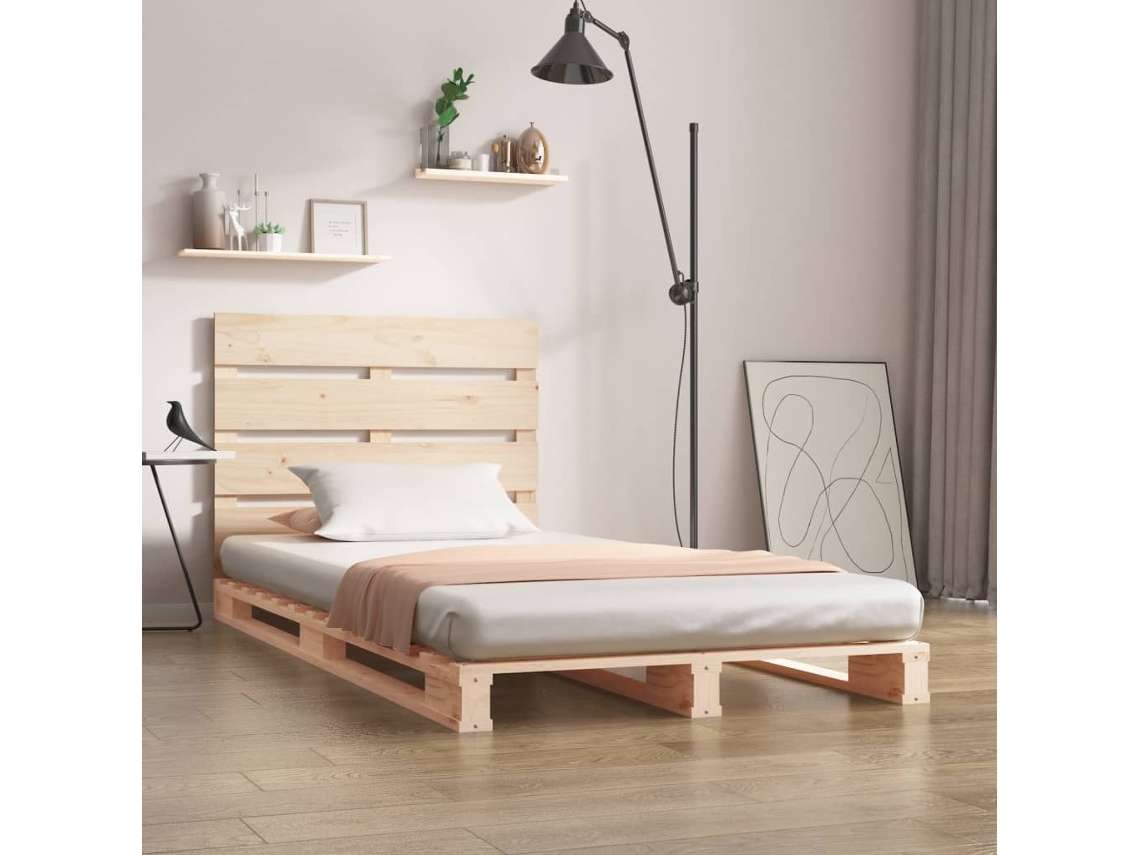 Vidaxl Estrutura De Cama De Solteiro 90x190 Cm Madeira De Pinho Maciça
