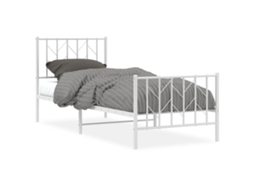 Estrutura de Cama com Cabeceira e Pés Metal Branco MAISON EXCLUSIVE 80x200 cm