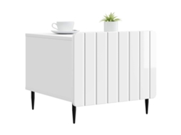 Mesa de Centro com Gaveta Branco Brilhante 49x50x42 Cm MAISON EXCLUSIVE