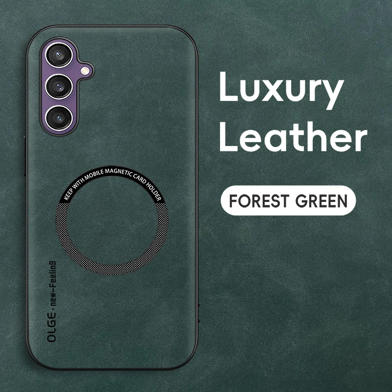 Capa Magsafe Para Samsung Galaxy S25 Fe (verde) Com Carregamento Magnético Sem Fio