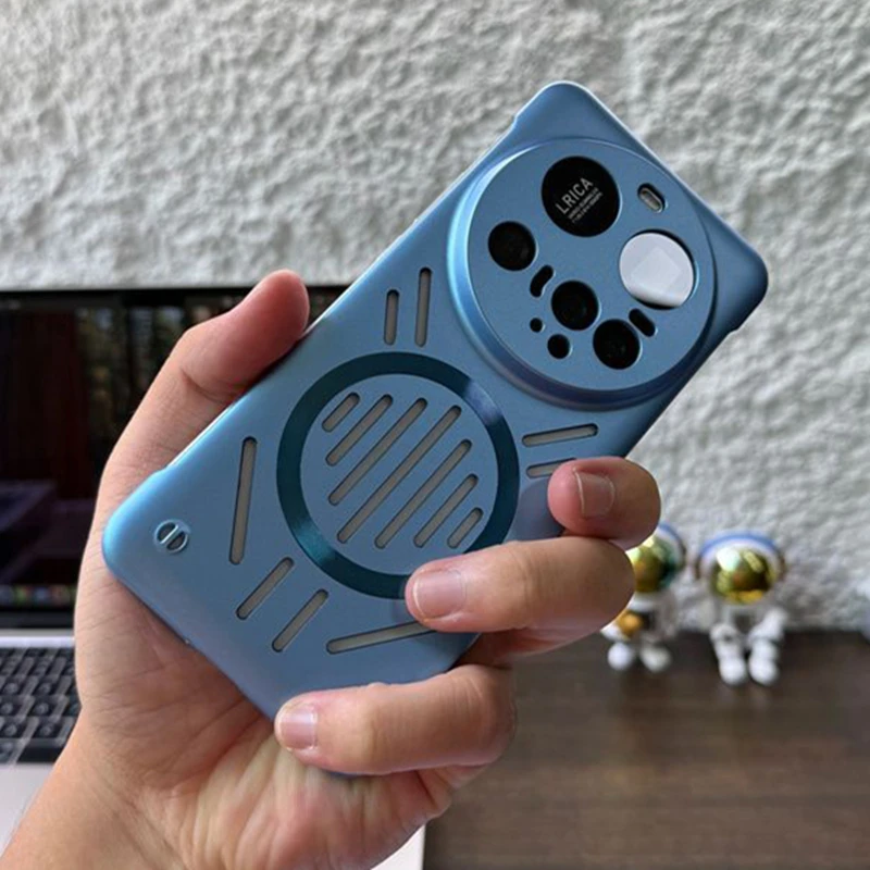 (azul Xiaomi 17pro) Capa Rígida Ultrafina Com Dissipação De Calor E Design Vazado, Magnética.