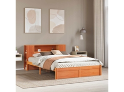 Vidaxl Estrutura De Cama Com Cabeceira Com Armazenamento Marrom Cera