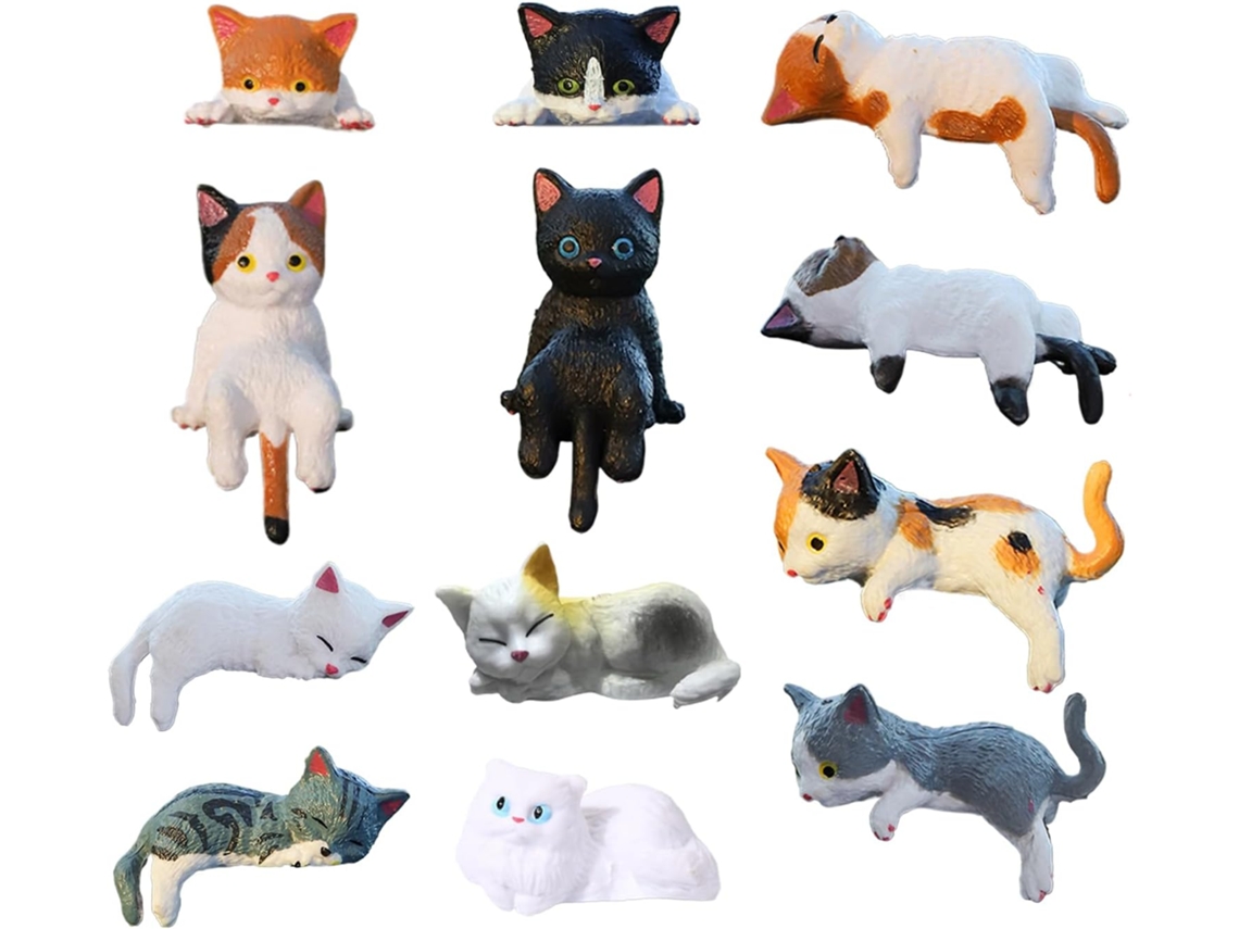 Acessórios De Escritório: Enfeites De Gato Compactos Em Resina