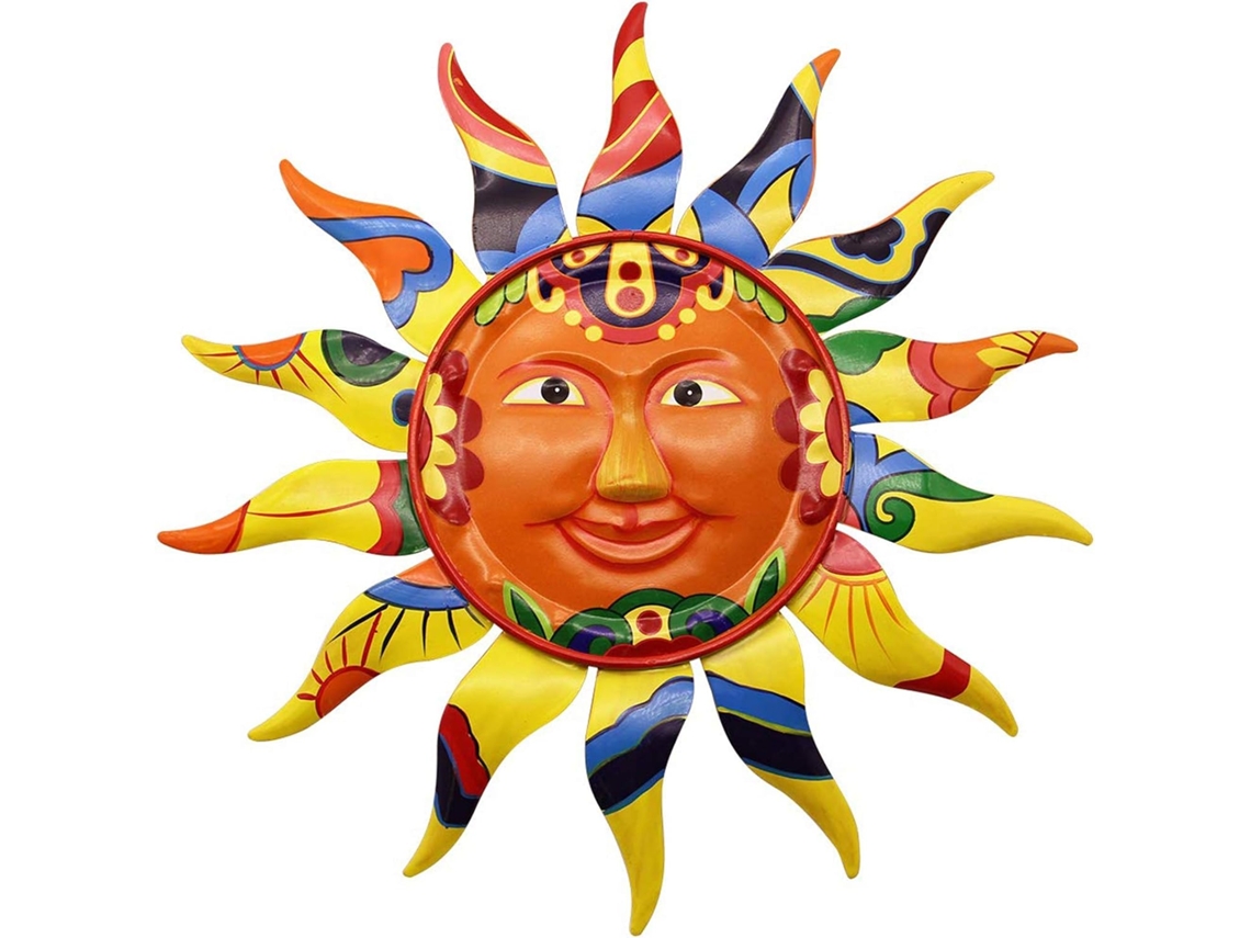 Arte de Parede em Forma Sol Metal 32, 3 Cm para Decoração de Interiores e Exteriores BRILVIBERA (12, 7 Polegadas)