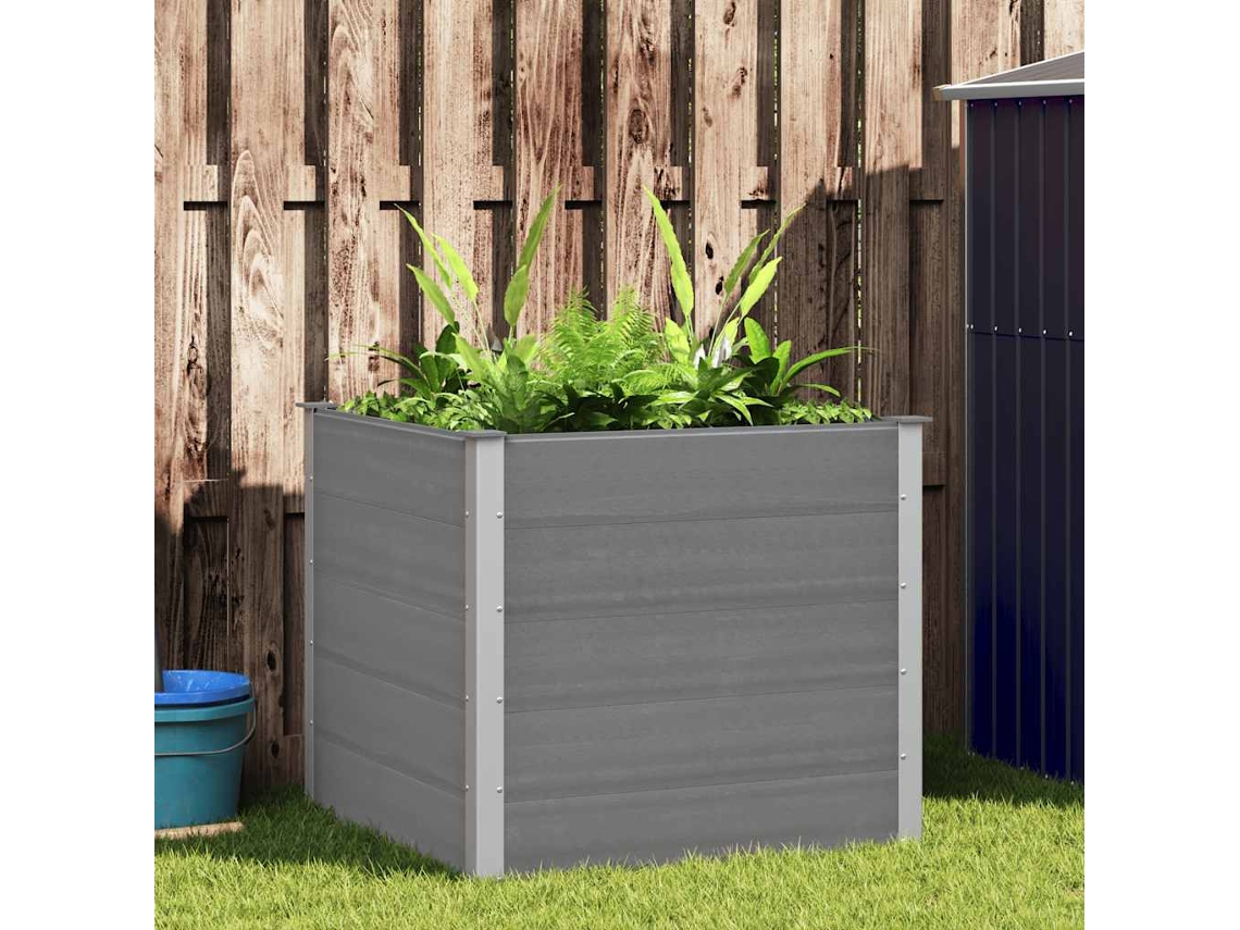 Vidaxl Canteiro Elevado Para Jardim Wpc 100x100x91 Cm Cinzento