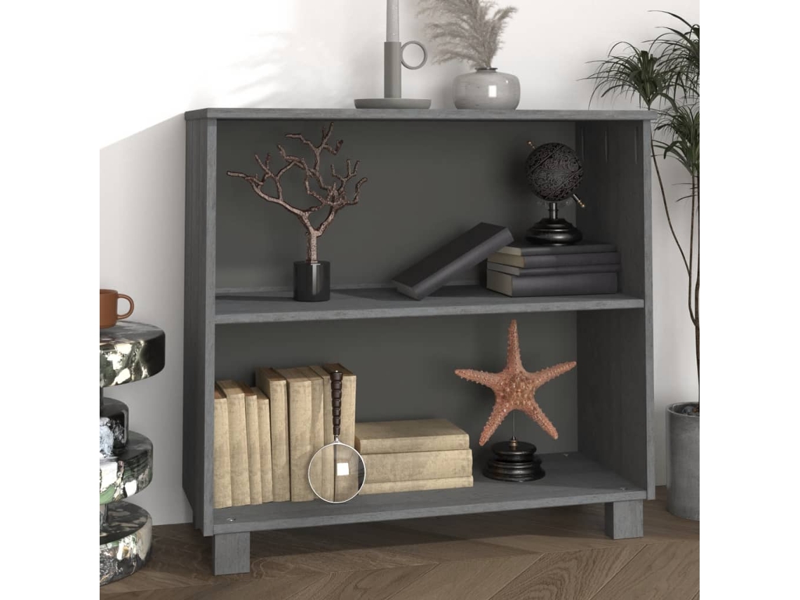 Vidaxl Aparador Hamar 85x35x80 Cm Pinho Maciço Cinza-escuro
