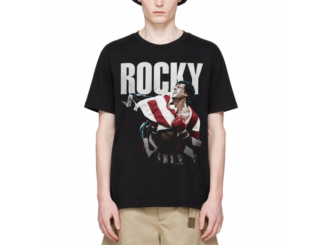 Rockinstone Rocky Movie Flap Wrap Black Adult T-shirt Size:xl