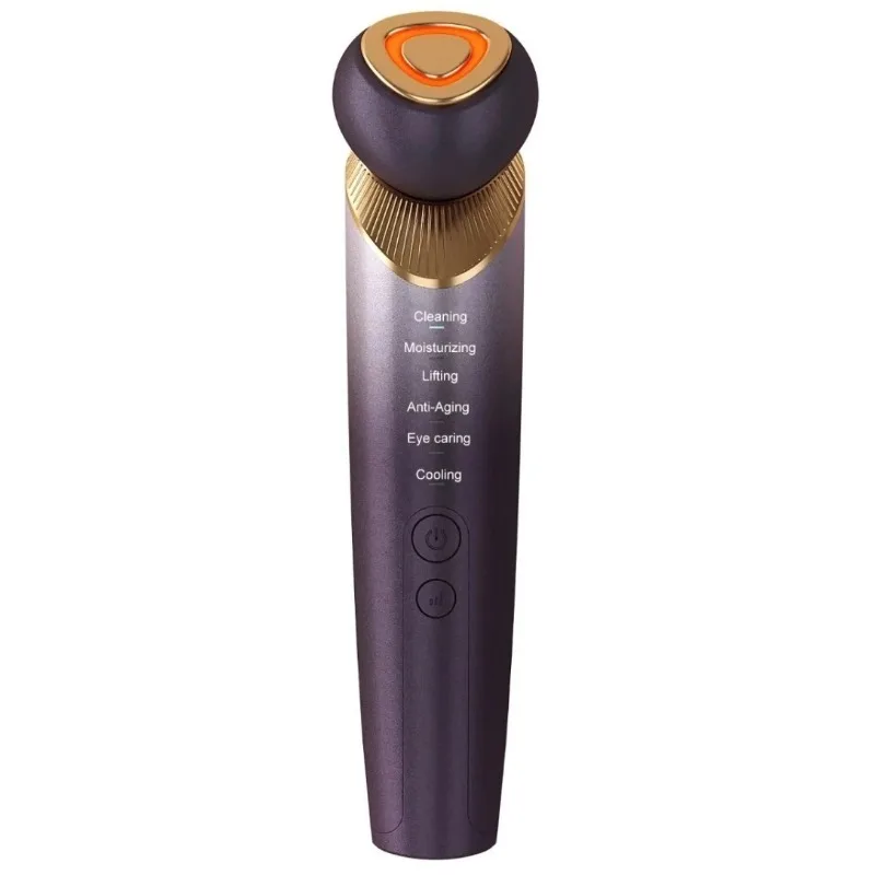 (vermelho em inglês) Aparelho de beleza portátil, equipamento vibratório para cuidados faciais