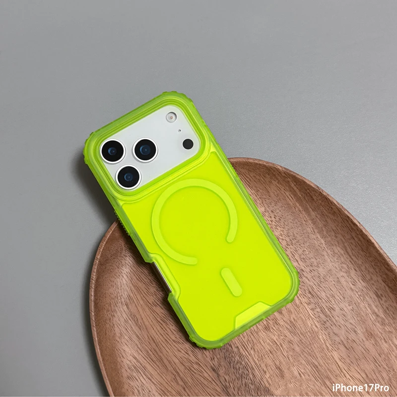 (verde 13promax) Capa Protetora Fosca Magsafe Com Carregamento Sem Fio Magnético E À Prova De Choque