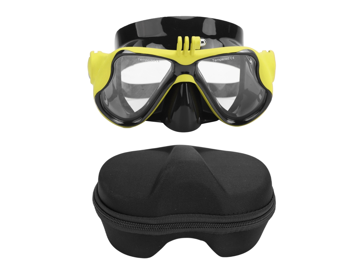 2026altiro-óculos De Mergulho Profissionais Anti-glare Com Suporte Para Câmera De Ação, Snorkel E Natação Amarelo Fluorescente