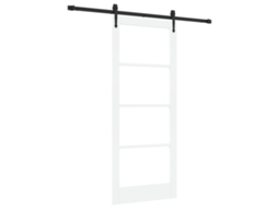 Conjunto De Porta Deslizante Branca Madeira Sólida Pinho Vidaxl Branco Madeira (83 X 202 Cm)