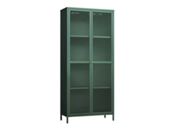 Vitrina Säkylä 2 Portas Aço 180x80x35 Cm Verde Abeto [EN.CASA]