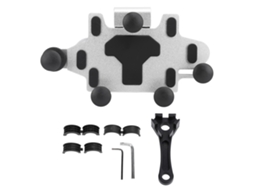 Suporte De Telefone Para Moto Ajustável Com 5 Garras Rotativo E Amortecimento Silicone Prata