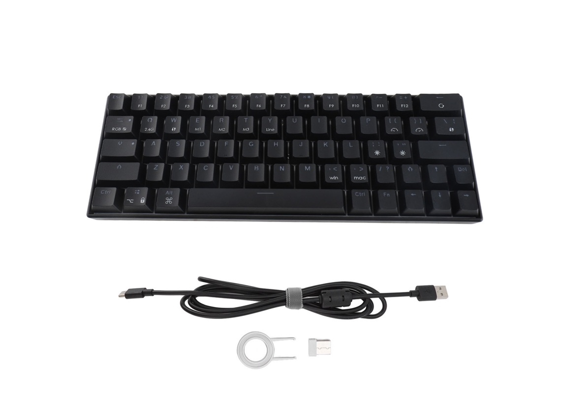 Teclado Mecânico Para Jogos Com 64 Teclas Rgb Sem Fio E Com Fio