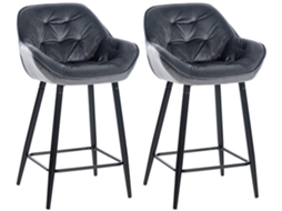 Conjunto de 2 bancos de bar Gibson cinza escuro/veludo CLP
