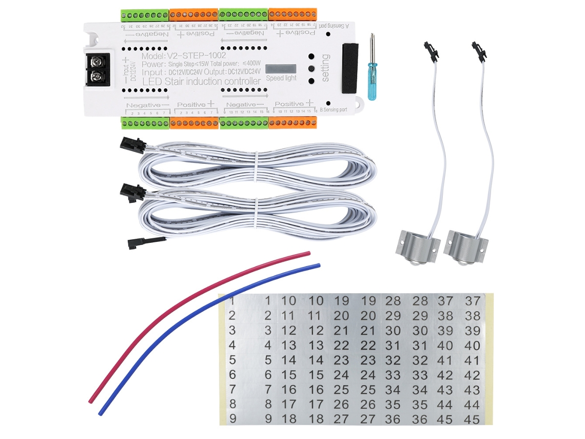 Kit De Controle De Iluminação Para Escadas Com Sensores De Movimento, 32 Canais