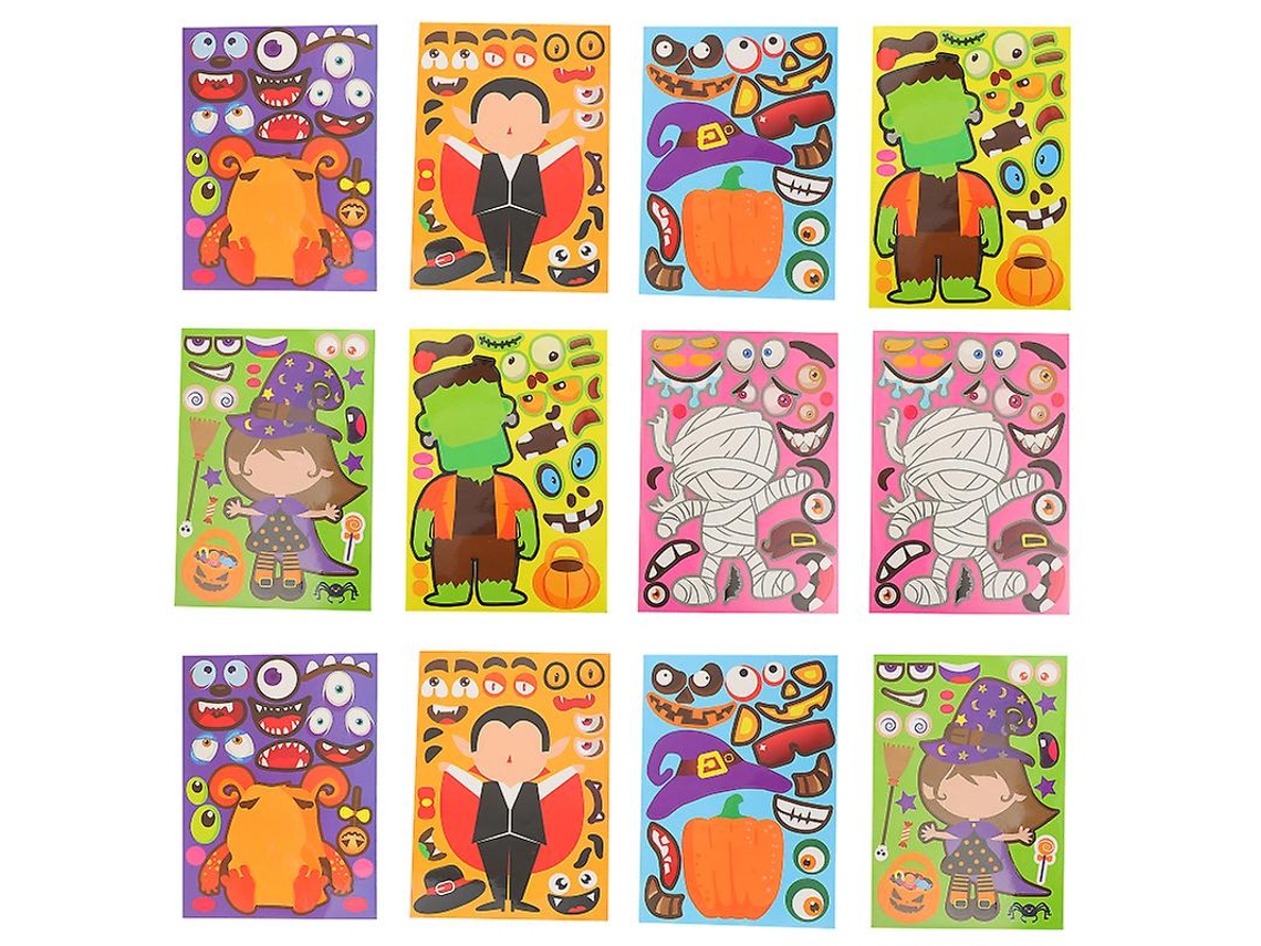 12 Folhas De Decalques De Halloween Para Decorações De Halloween Allinless