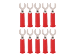 10pcs Plugue Banana em Forma de U Y J.20019 6mm Resistente À Alta Pressão para Equipamentos Eletrônicos Industriais Vermelho