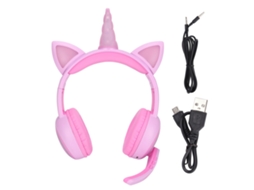 Fones Crianças Bluetooth 5.1 com Microfone e Luzes EOOCOO