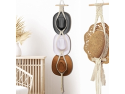 Cabides Elegantes De Macramê Em Estilo Boêmio, Suporte Decorativo Para Bonés Com Estrutura Resistente E Cordão De Algodão Natural Para Vários Locais E