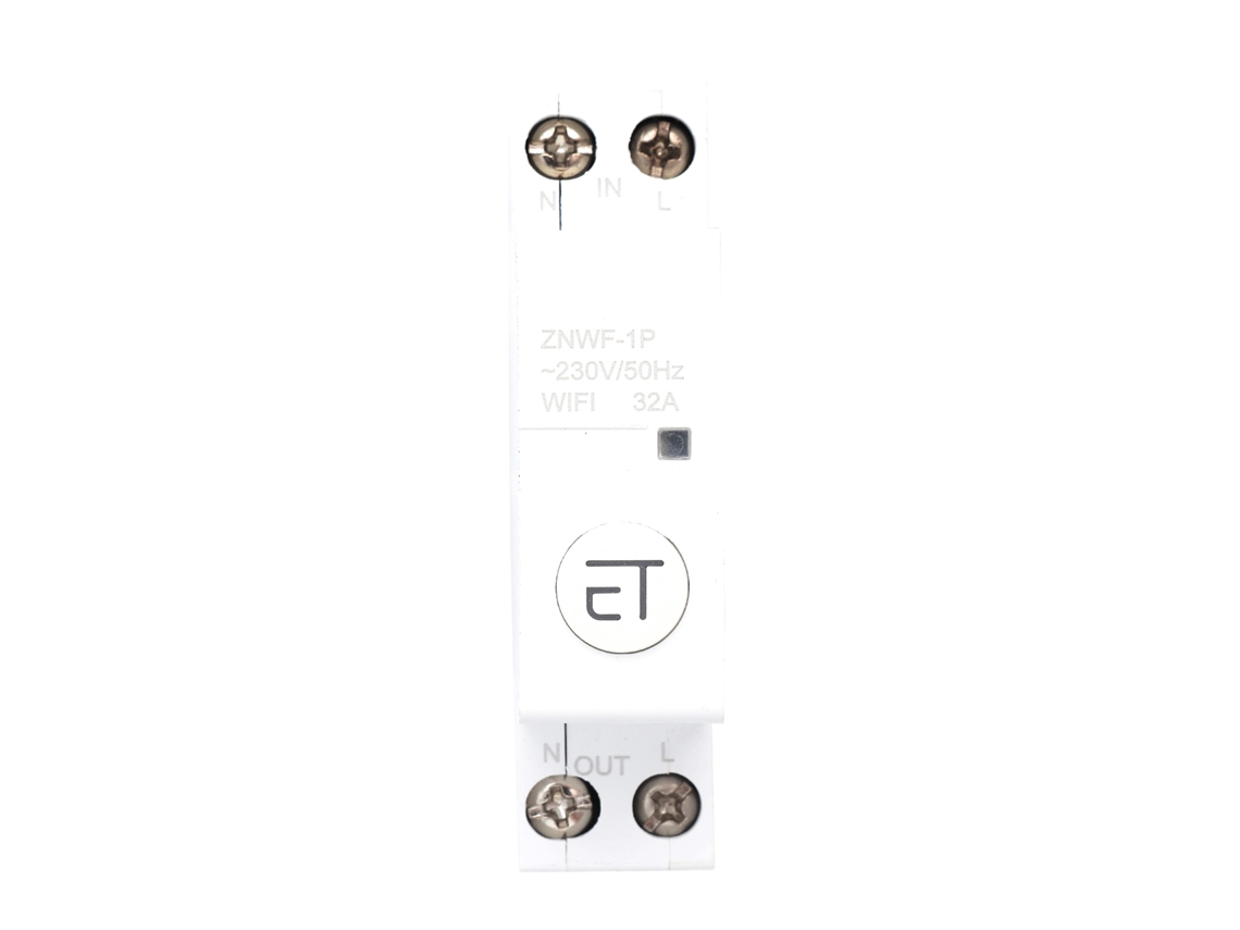 Interruptor De Circuito Wifi Inteligente Com Controle Remoto 1p 32a Ac230v Ip20 Para Caixa De Distribuição