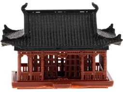 Estátua de Pagode Pequena Secfou para Jardim, Estilo Chinês, Plástico Marrom, 6 X 4,5 Cm, Decoração Zen para Sala de CHABERLU