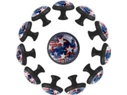Puxadores Redondos Para Armários De Cozinha, Puxadores Para Armários E Gavetas, 12 Peças, Bandeira Americana 4de Julho