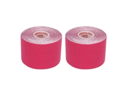 Lurelia Fita Cinesiológica, Athletic Kinesiology Fita 2 Peças, 5 Cm Comprimento, 5 M Compressão, Rosa