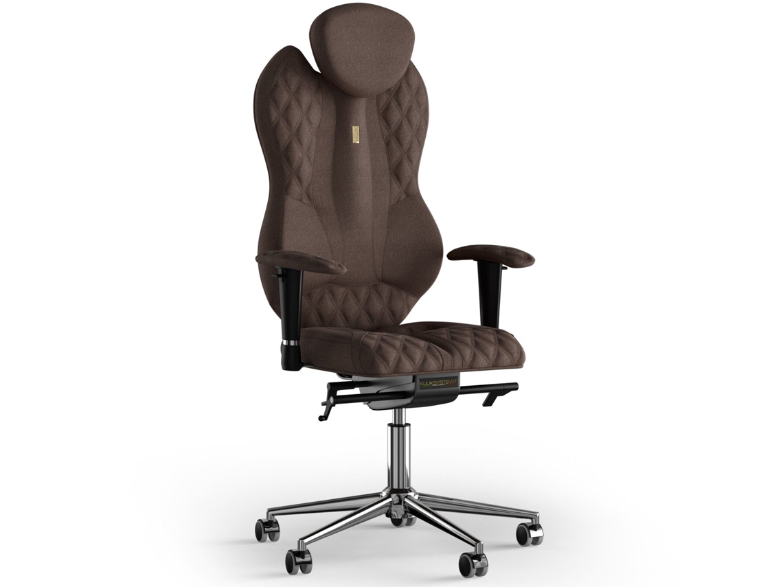 Cadeira de Escritório Ergonómica KULIK Grande Tecido de Costura (Azur - Castanho -130x50x50cm)