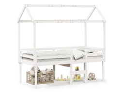 High Sleeper Bed, High Sleeper Beds Vidaxl Branco Madeira De Pinho (75 X 190 Cm)