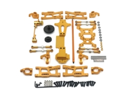 Roxoupgrade Metal: Assento C, Copo de Direção, Braço Oscilante, Eixo de Transmissão Central P/ Wltoys 1/14 144010 144001 144002 Peças Carro Rc MDUG