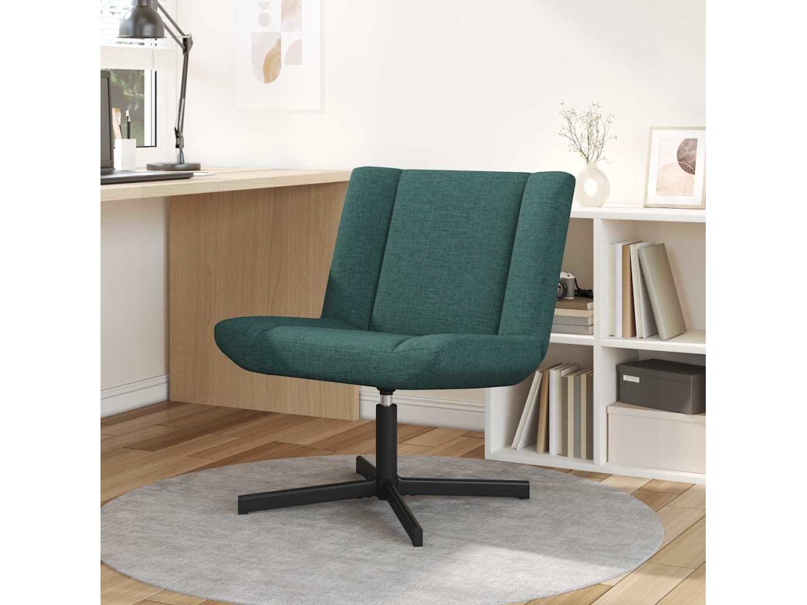 Vidaxl Cadeira Giratória Verde-escuro 63 X 75 X 76 Cm Tecido