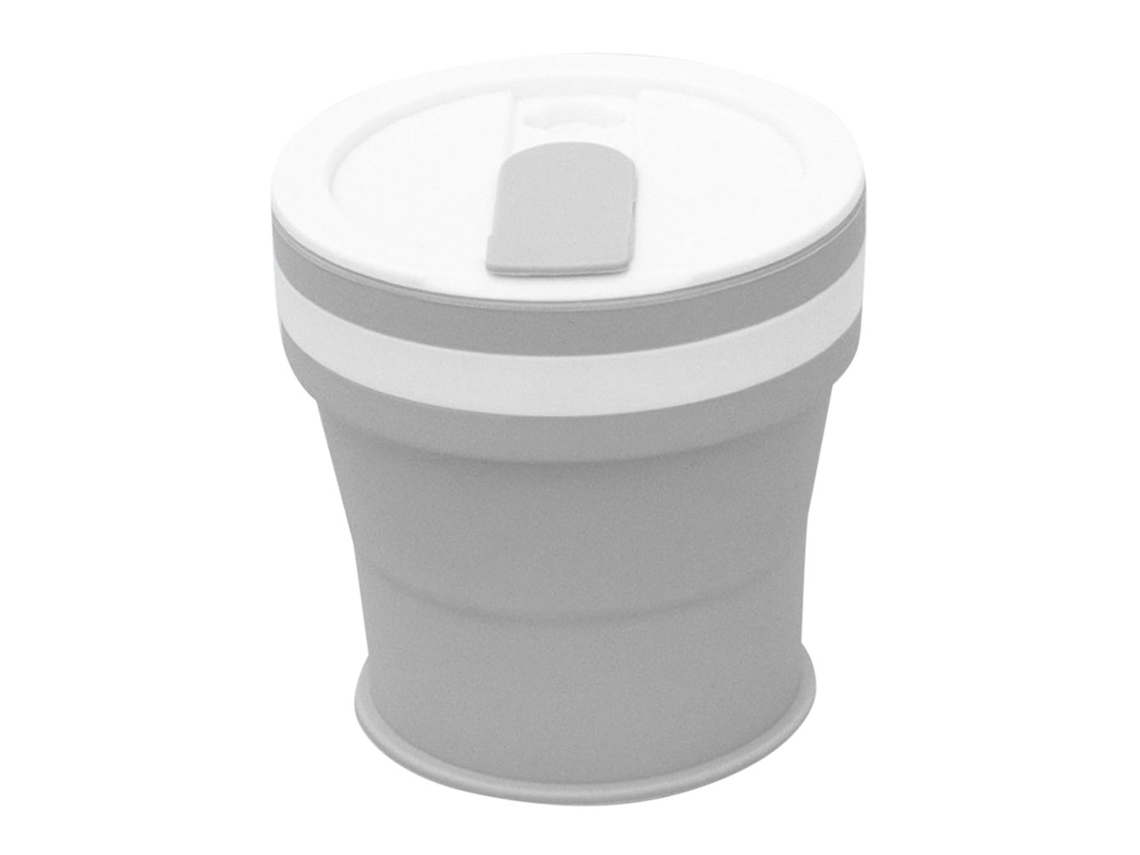 Copo de Silicone Dobrável, Portátil, com Tampa, para Viagem e Camping, 350ml