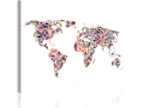 Quadro ARTGEIST Mapa Do Mundo - Pixels (60 x 40 cm)