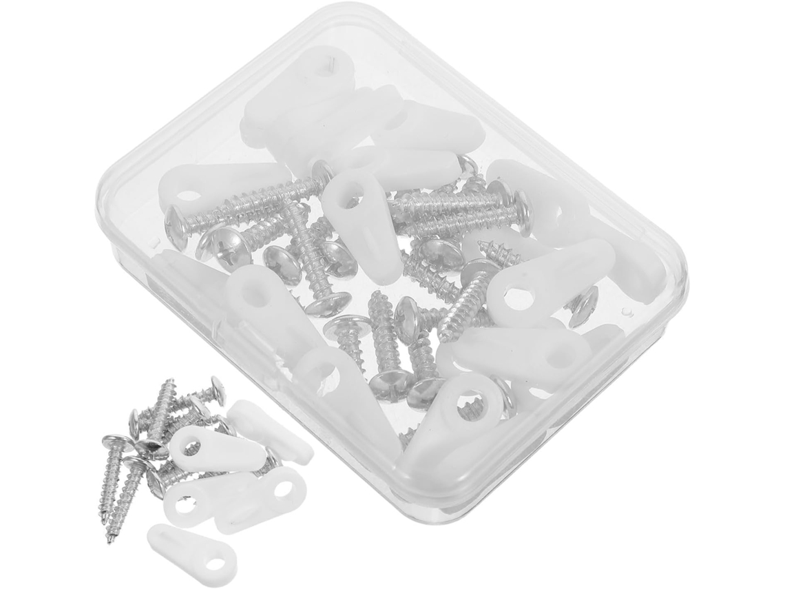 Clipe Abaodam Para Uso Interno E Externo, Ideal Para Fixar Telas De Janelas Fabricado Em Ferro E Plástico Branco, Com 20 Unidades