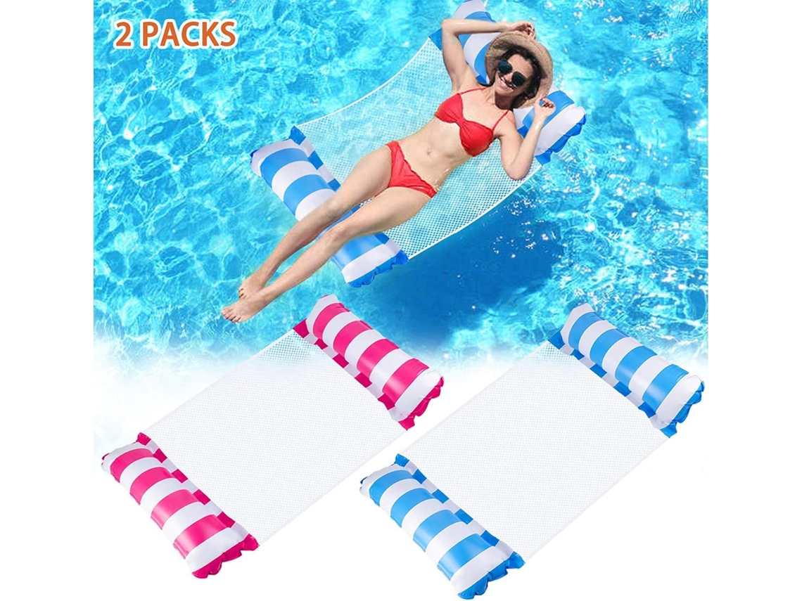 Conjunto De 2 Redes Flutuantes, Boia Inflável Para Piscina 4 Em 1, Rede Flutuante Multifuncional E Dobrável Para Adultos.