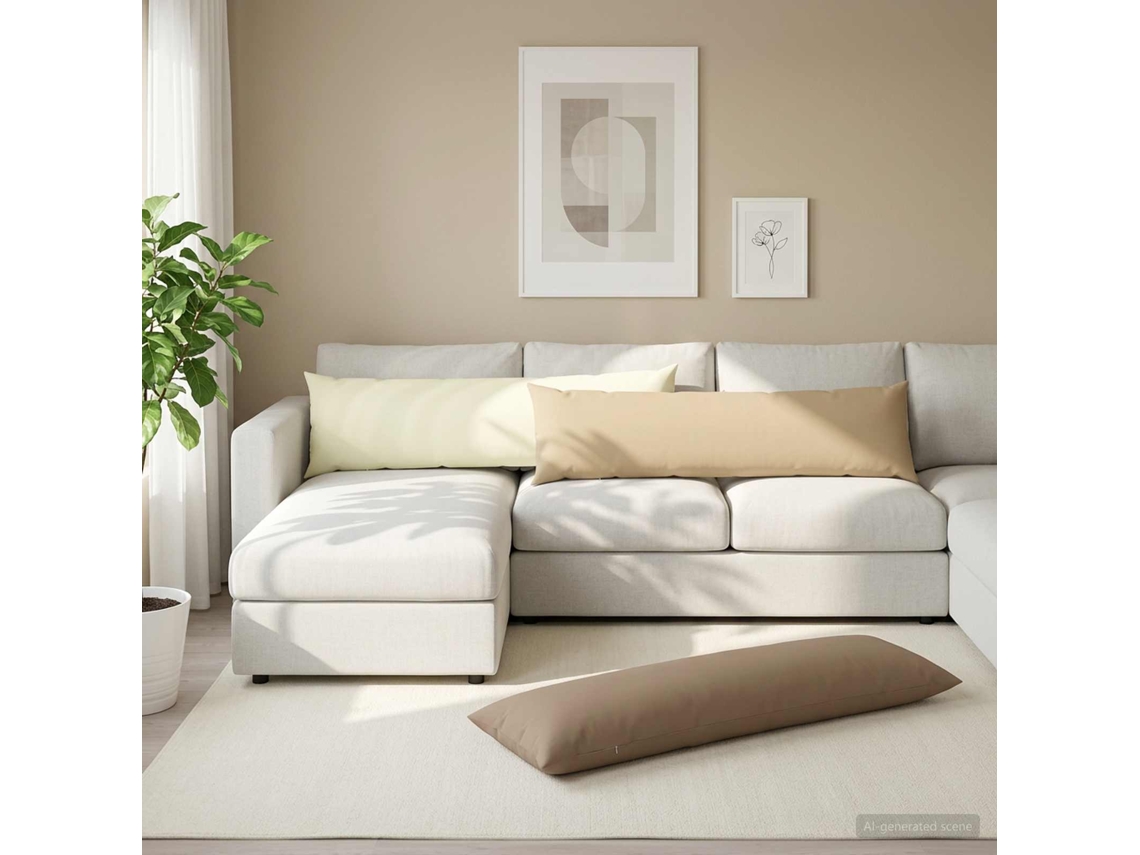 Vidaxl Capa Almofada Heerlen Creme 40 X 145 Cm Poliéster