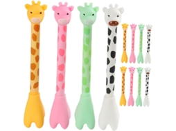 Conjunto De 12 Canetas Esferográficas Criativas Com Estampa Girafa Da