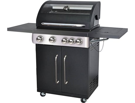 Barbecue a Gás LOLAHOME 4 Bocas (Preto - 115x54x132 cm - Aço)
