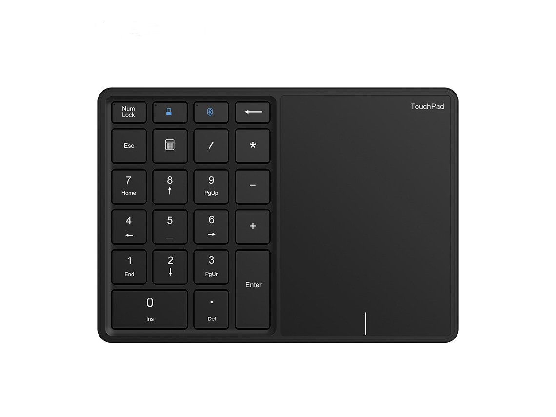 Teclado Eifson Numérico 22 Teclas Com Touchpad Bluetooth/2.4g - Layout Em Inglês - Preto