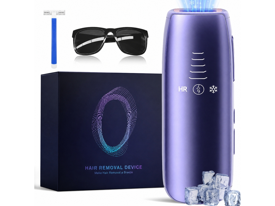 Aparelho de Depilação Ipl com 9 Níveis para Uso Doméstico e Dois Modos CHRONUS (roxo)
