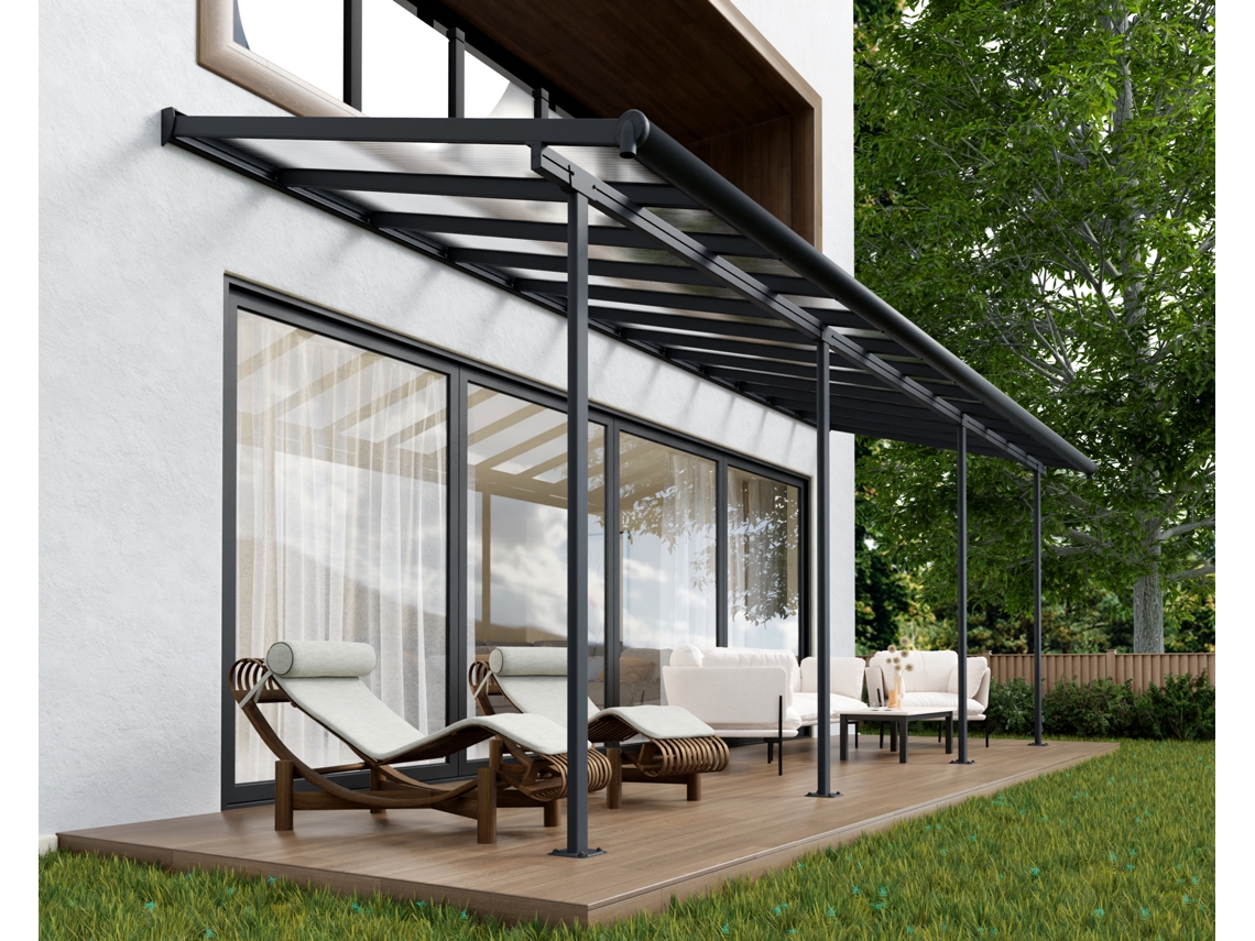 Pérgola CANOPIA Sierra Cobertura para Terraço de Aluminio 2.3X6.9 m Cinza