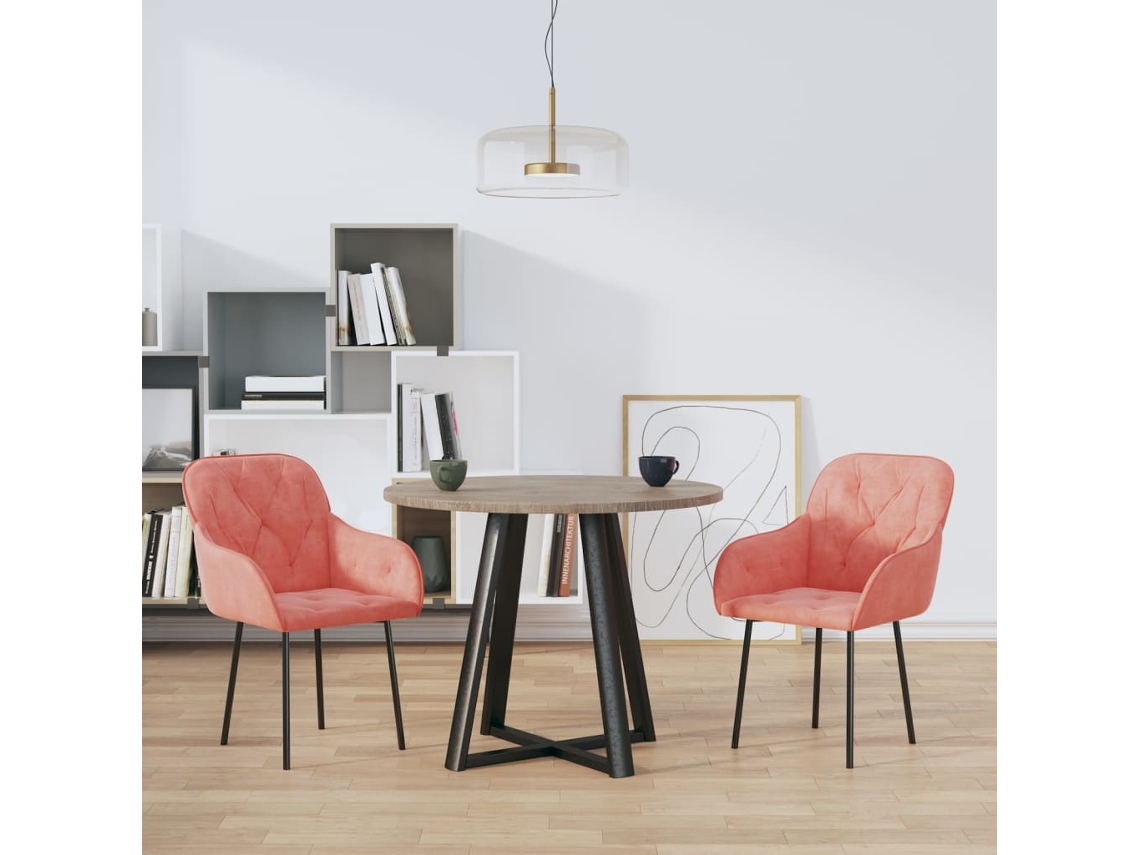 Vidaxl Cadeiras De Jantar 2 Pcs Veludo Rosa