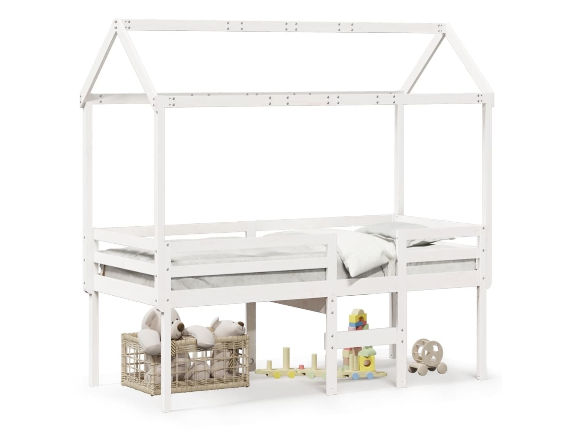 High Sleeper Bed, High Sleeper Beds Vidaxl Branco Madeira De Pinho (75 X 190 Cm)